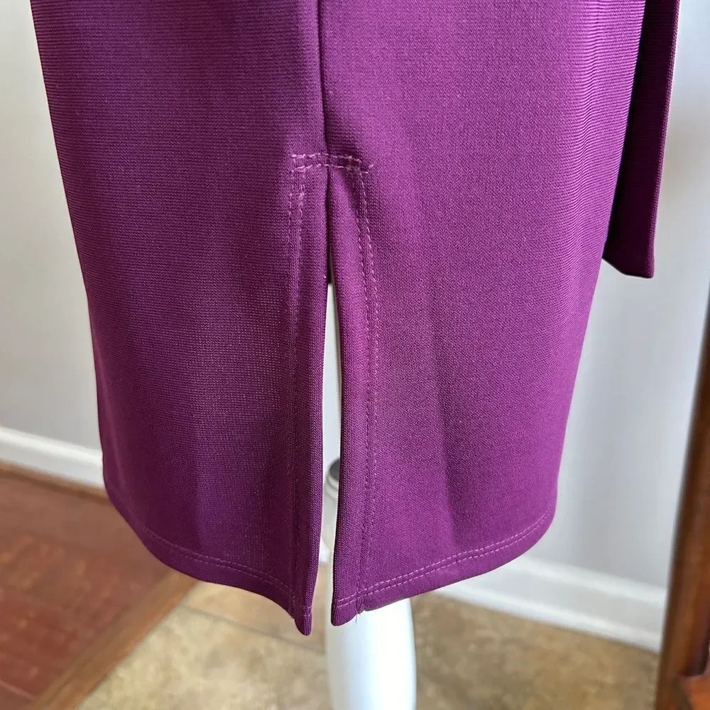 Natori Purple Sheath Dress with Dolman Sleeves